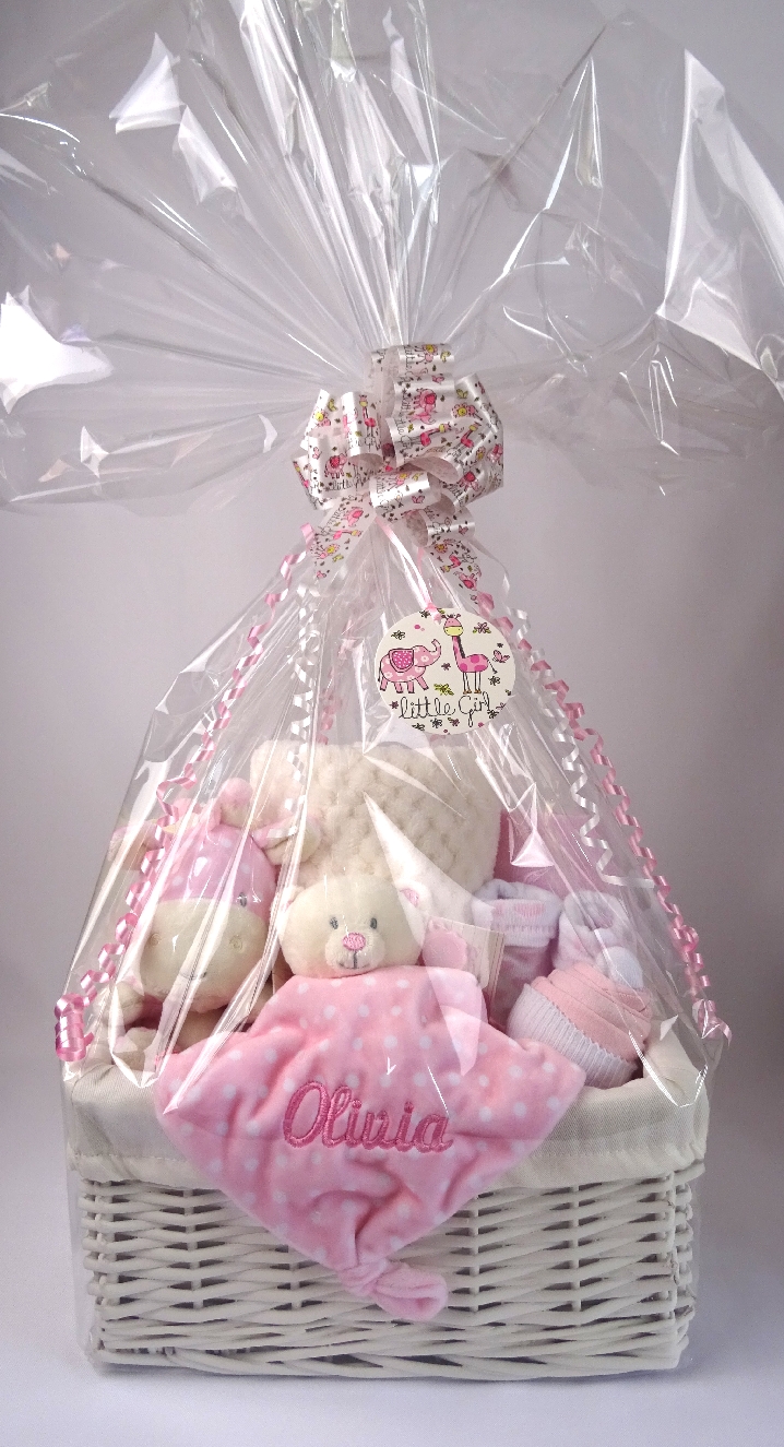 Deluxe Giraffe" Personalised Baby Girl Hamper J&L Gift Hampers